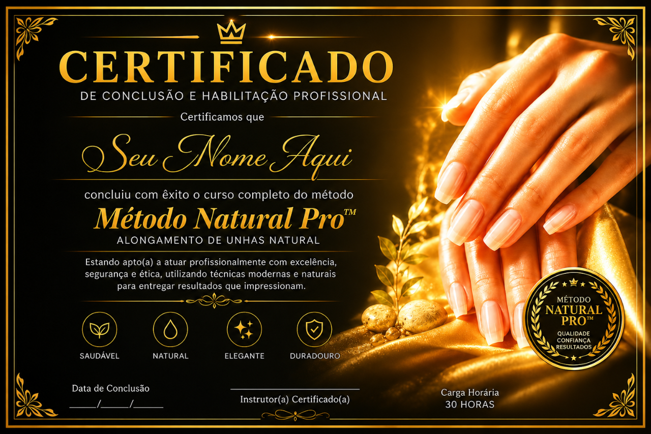 Certificado de Conclusão e Habilitação Profissional — Método Natural Pro